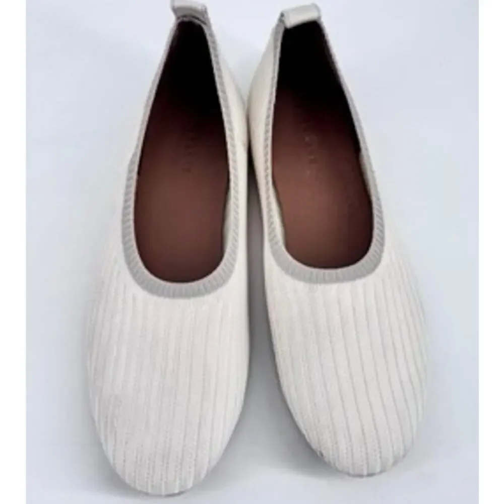 Everlane Day Glove Flats ReKnit Ribbed Size 10 Nude Beige Cream